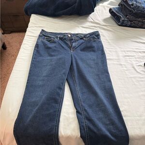 Jones New York Women's Straight Leg Blue Jeans